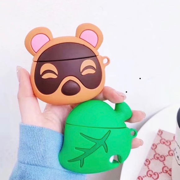 Animal Crossing Tom Nook Leaf Case AIRPODS 1 2 3D - Picture 1 of 6